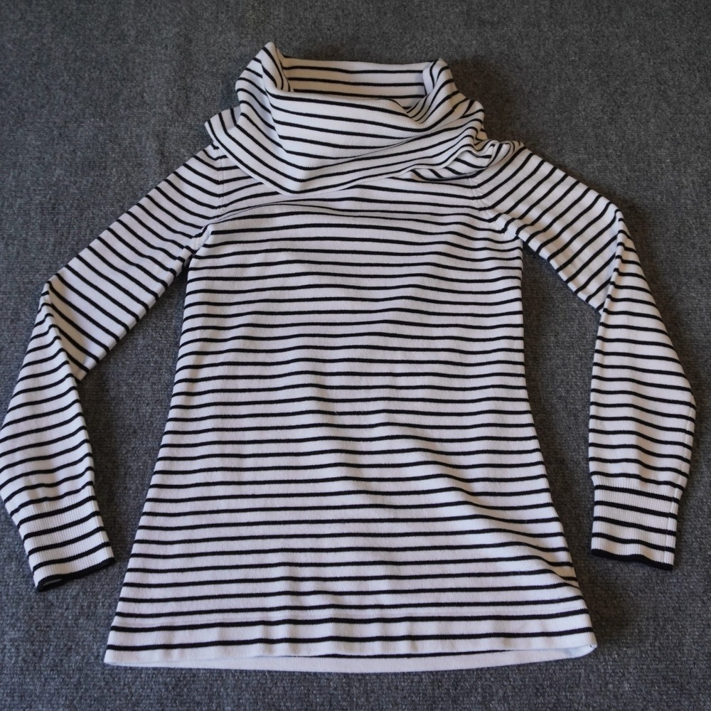 French Connection Striped Funnel Neck Long Sleeve Top Women's‎